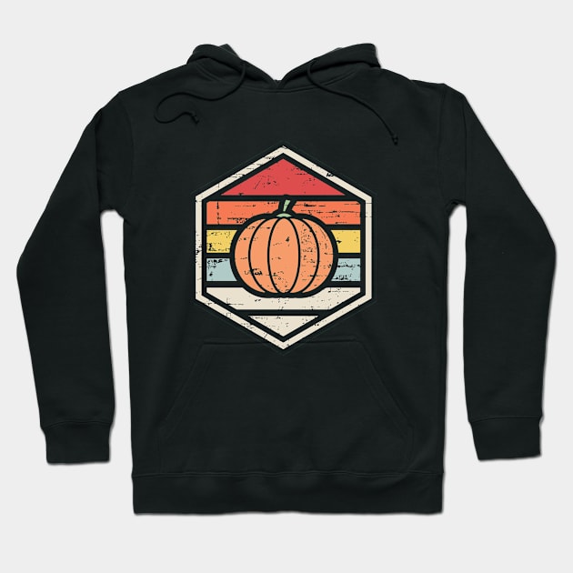 Retro Badge Pumpkin Hoodie by rojakdesigns